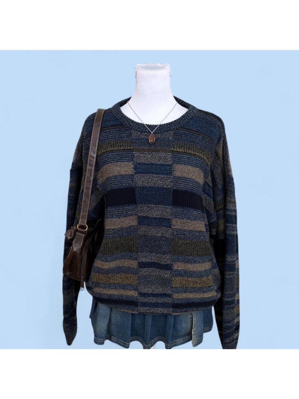 90s checkered skater sweater